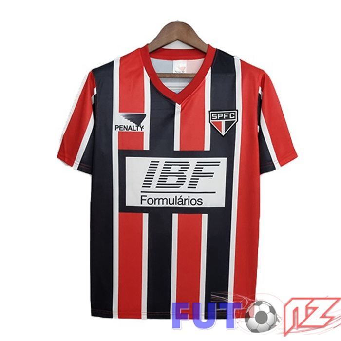 1991 Sao Paulo FC Retro Segunda Camiseta Rojo Negro