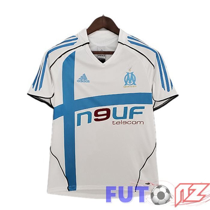 2005-2006 Marsella OM Retro Primera Camiseta Blanco