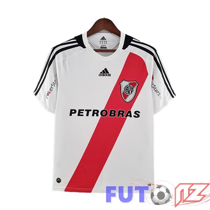 Camiseta River Plate Retro Primera Blanco Rojo 2009-2010