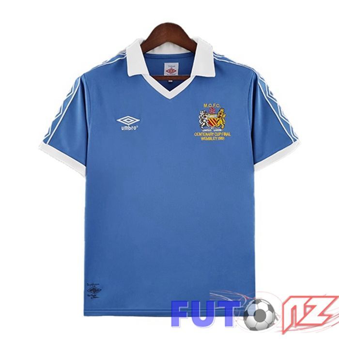 Camiseta Manchester City Retro Primera Azul 1981-1982
