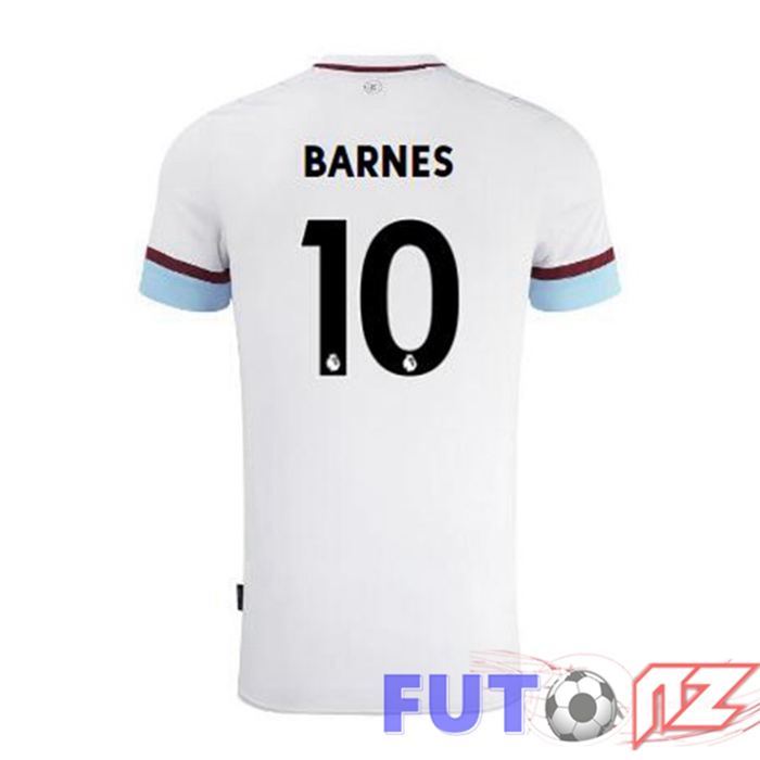 Camiseta Burnley (BARNES 10) Segunda Blanco Castaño 2021/22