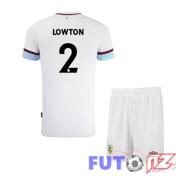 Camiseta Burnley (LOWTON 2) Ninos Segunda Blanco Castaño 2021/22