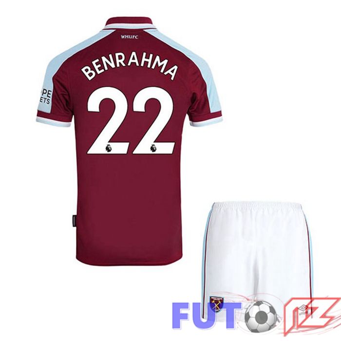 Camiseta West Ham United (BENRAHMA 22) Ninos Primera Rojo 2021/22