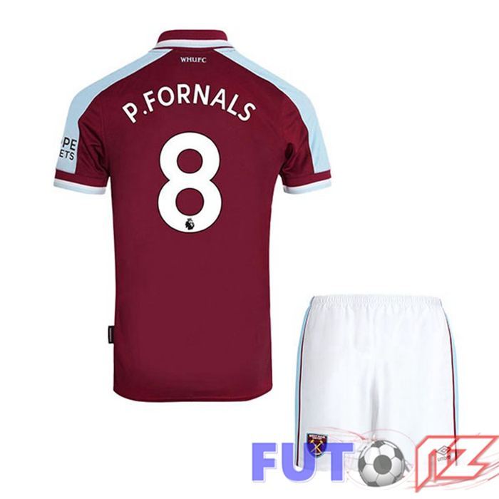Camiseta West Ham United (P.FORNALS 8) Ninos Primera Rojo 2021/22