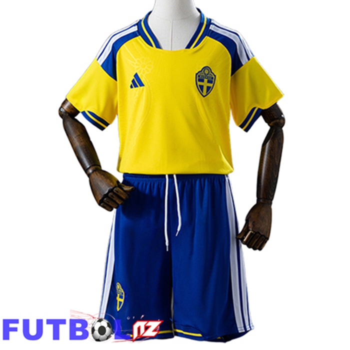 Camisetas De Futbol Suecia Ninos Primera 2026/2027 Camisetas De Futbol Suecia Ninos Primera 2026/2027