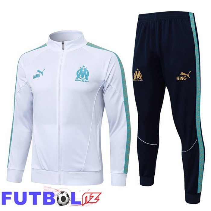 Chandal Equipos De Futbol - Chaqueta Marsella OM Blanco 2026/2027 Chandal Equipos De Futbol - Chaqueta Marsella OM Blanco 2026/2027