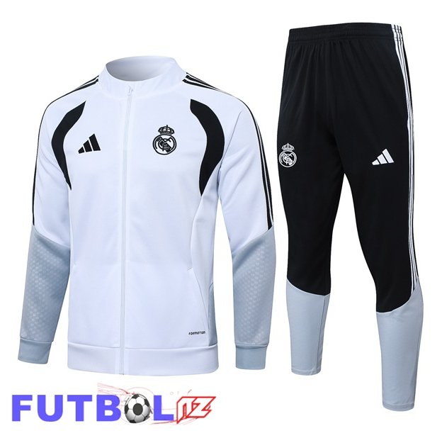 Chandal Equipos De Futbol - Chaqueta Real Madrid Blanco 2026/2027 Chandal Equipos De Futbol - Chaqueta Real Madrid Blanco 2026/2027